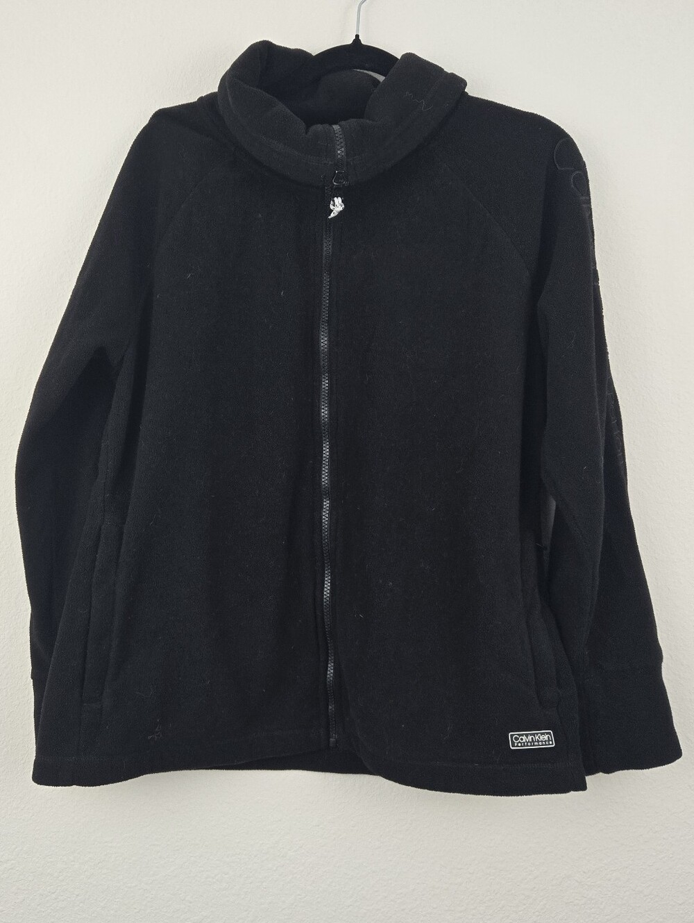 Black Calvin Klein Performance Dry Fleece Zip Up Sweater